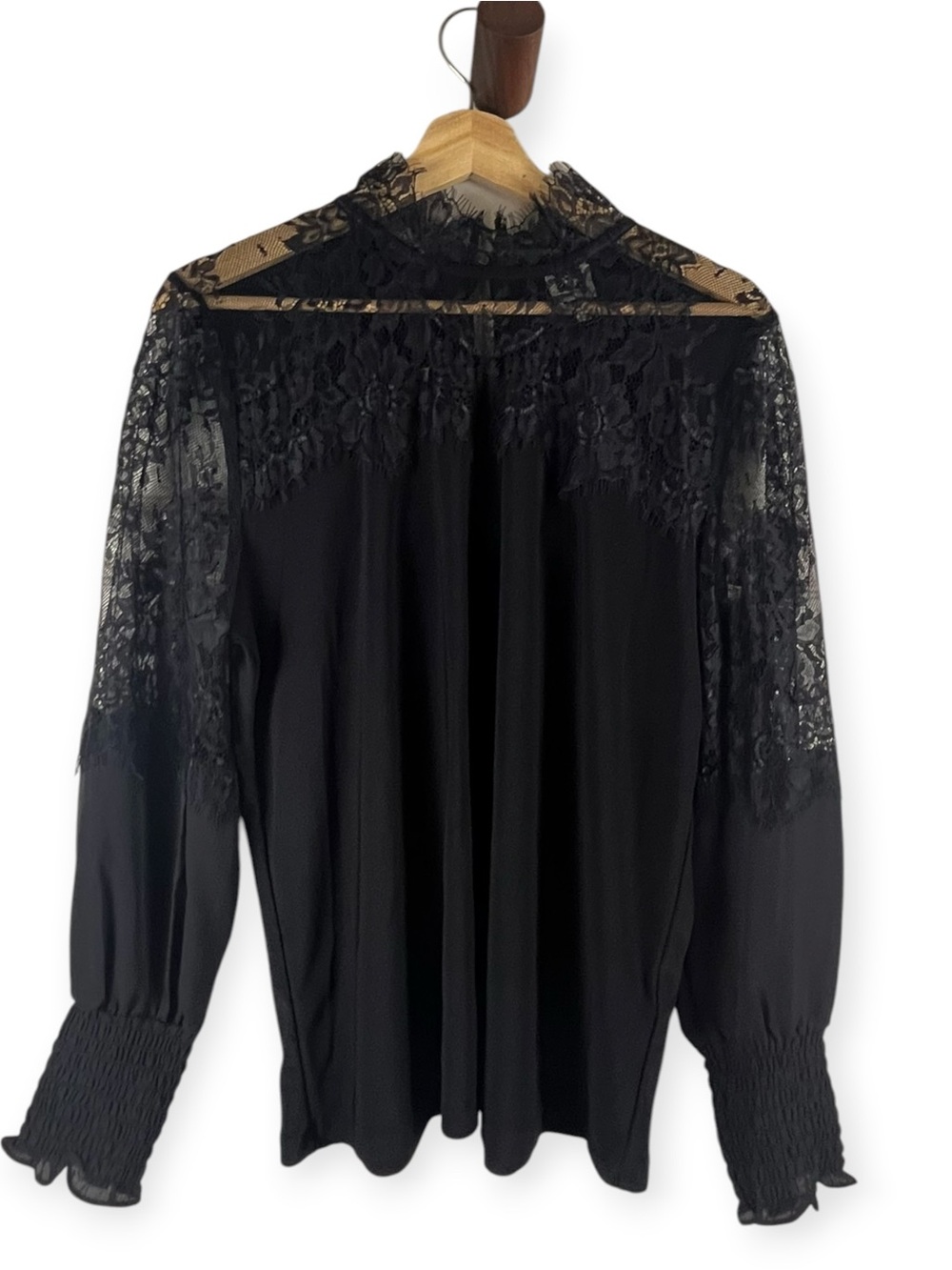 Anne Klein Black Lace Blouse – Size Large Elegant Women’s Top $25 - Picture 2 of 10